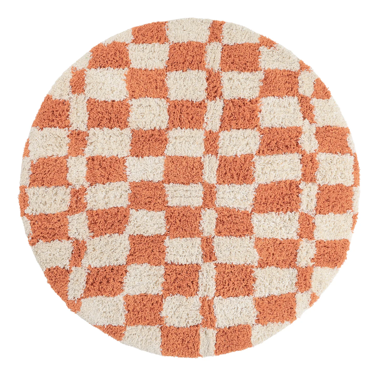 Rundt teppe - Atrani Natural Cotton Shaggy (oransje) (Størrelse: Ø 160 cm)