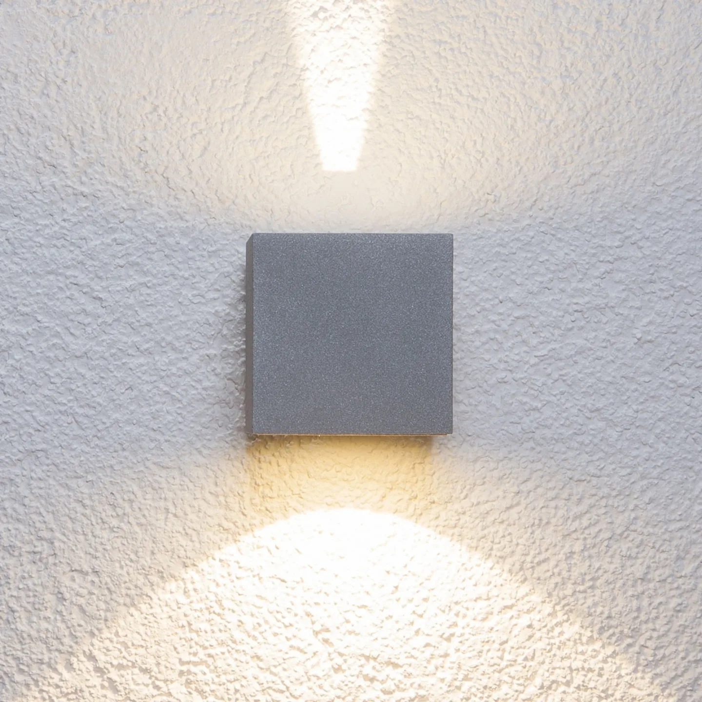 Jarno Außenwandleuchte Silver - Lucande - Terrasse - Modern - Metall - Eckig
