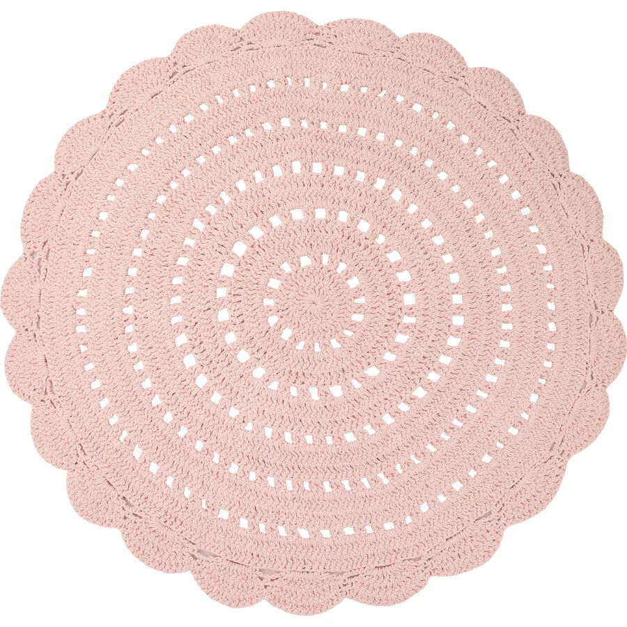 Kinderteppich Hildur pink Baumwolle 120 x 120 cm