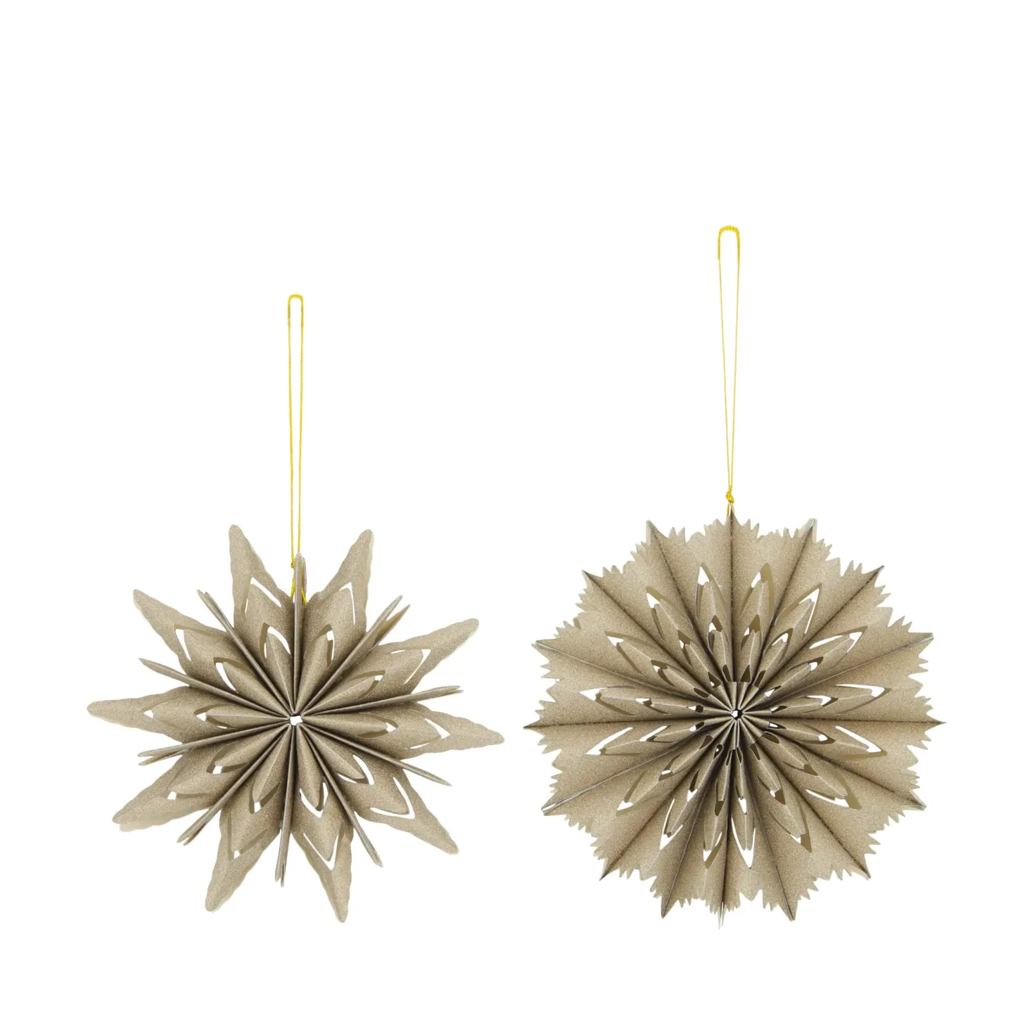 Decofinder Weihnachtsschmuck Papier mit Glitzer, Champagner Beige | Schubiger Möbel