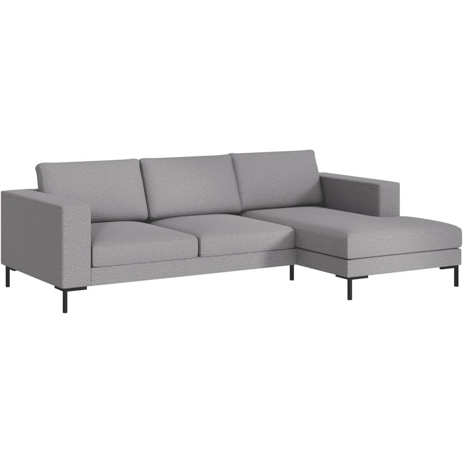 Ecksofa Domino Rechts Stoff grau/beige B 250 T 151 cm - Möbel Konfigurator: Traummöbel individuell zusammenstellen