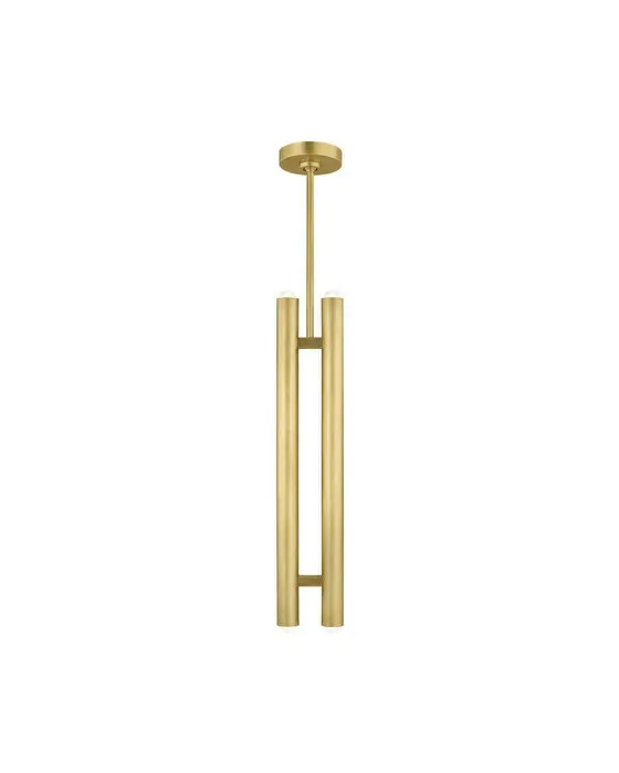 Ebell 2 Light Pendant Natural Brass