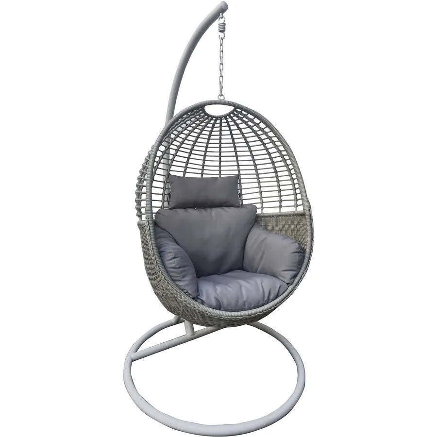 Hängesessel Gita Grau Metall 90 cm 71 cm - Farbe: hellgrau
