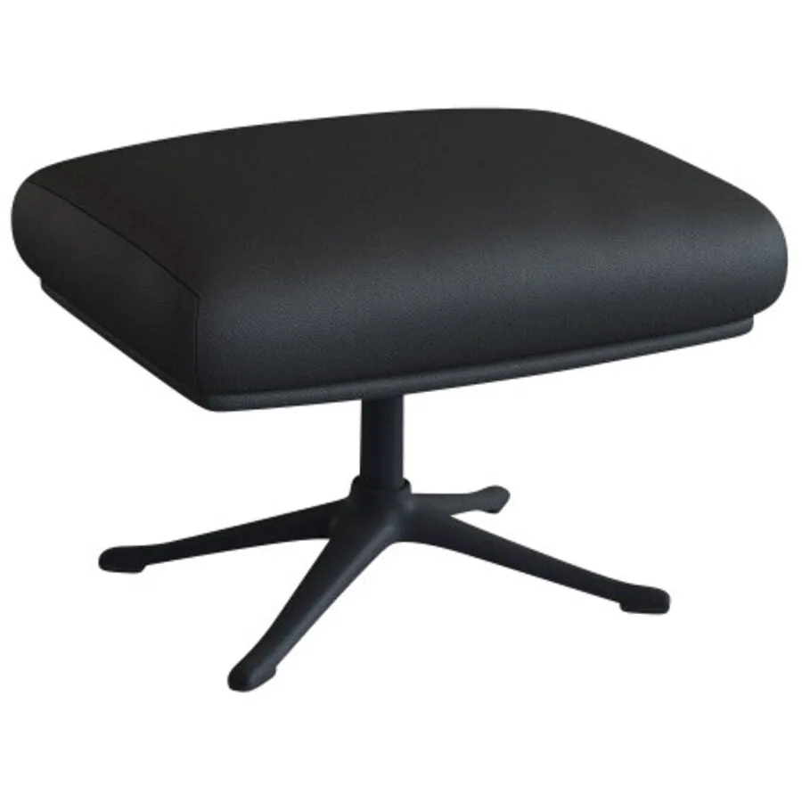 Hocker Halani Schwarz Leder 54 cm 41 cm