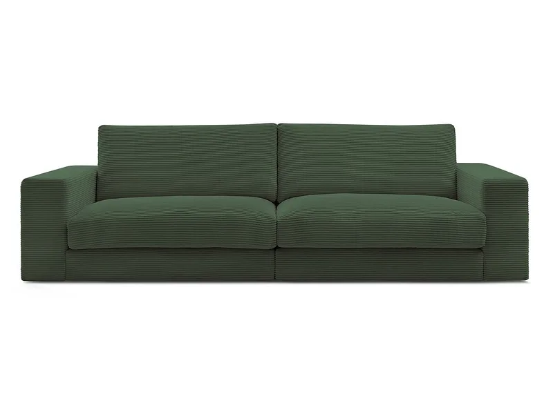 3er Sofa BOBOCHIC LEONARD Stoff mit Textur dunkelgrün