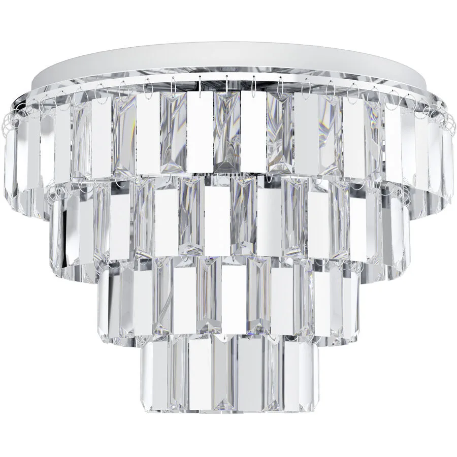 Eglo Deckenlampe Erseka Grau Stahl 53.5 cm - Farbe: chrom