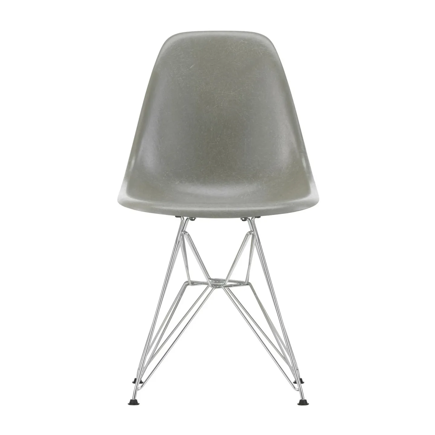 Vitra Eames Fiberglass Side Chair DSR stol Raw umber-Chrome