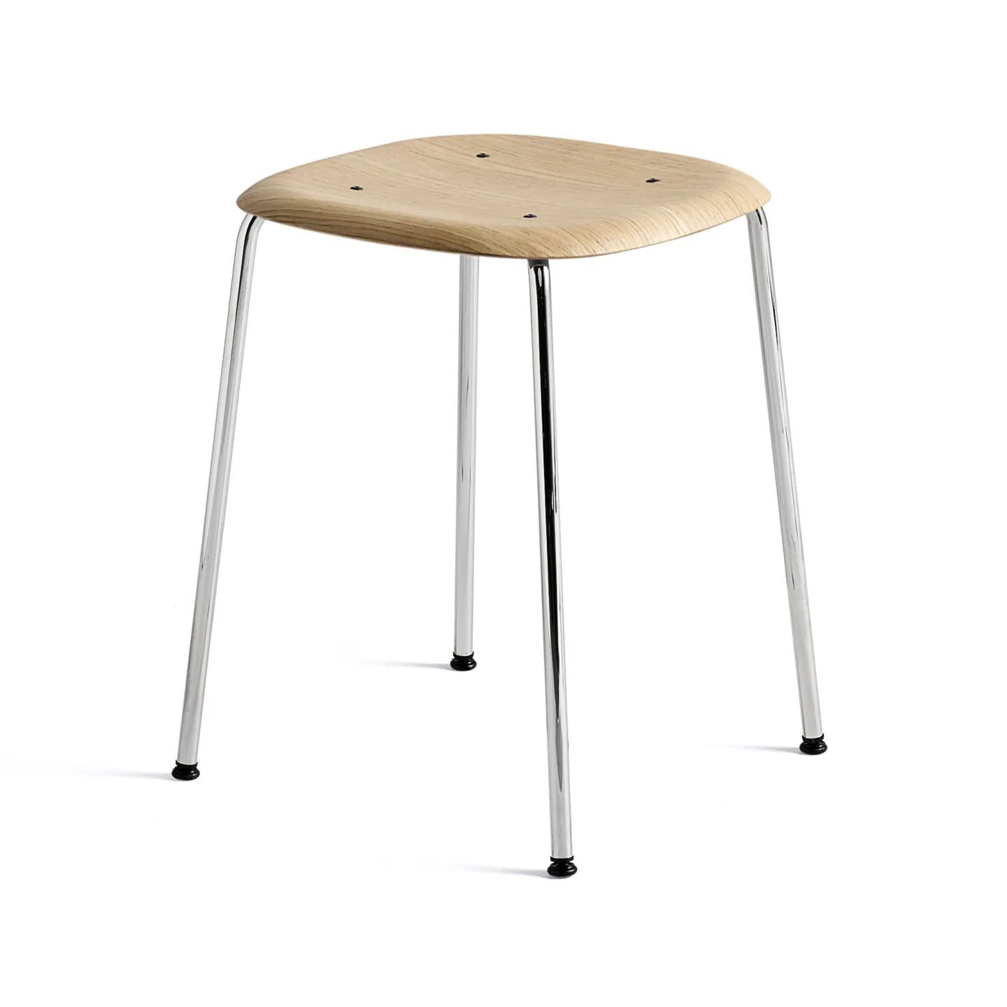 HAY - Soft Edge 70 Water Based Lacq Oak Chrome Base - Pallar - Iskos-Berlin - Träfärgad - Metall/Trä