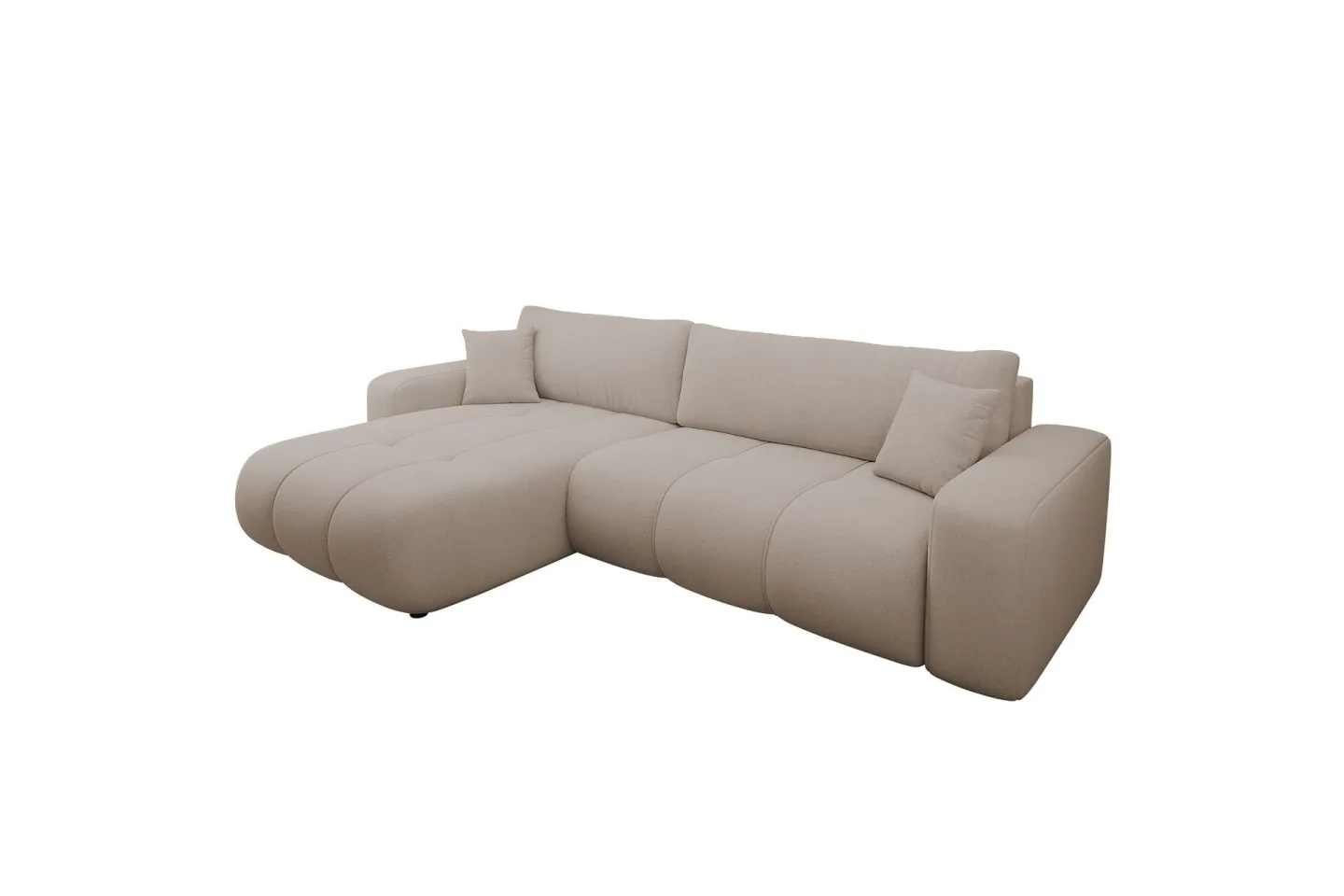 Flo Bäddsoffa med Divan 3-sits i Plysch - Beige