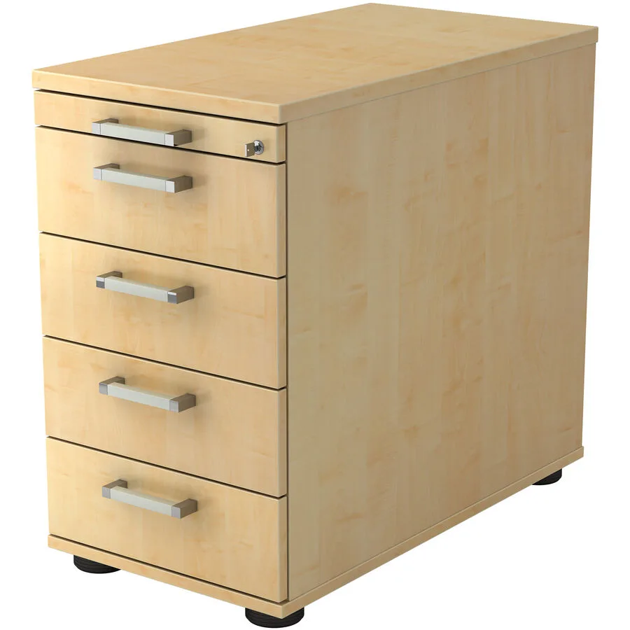 Standcontainer Office Ahorn/Chrom Holzwerkstoff B 42.8 H 76 cm