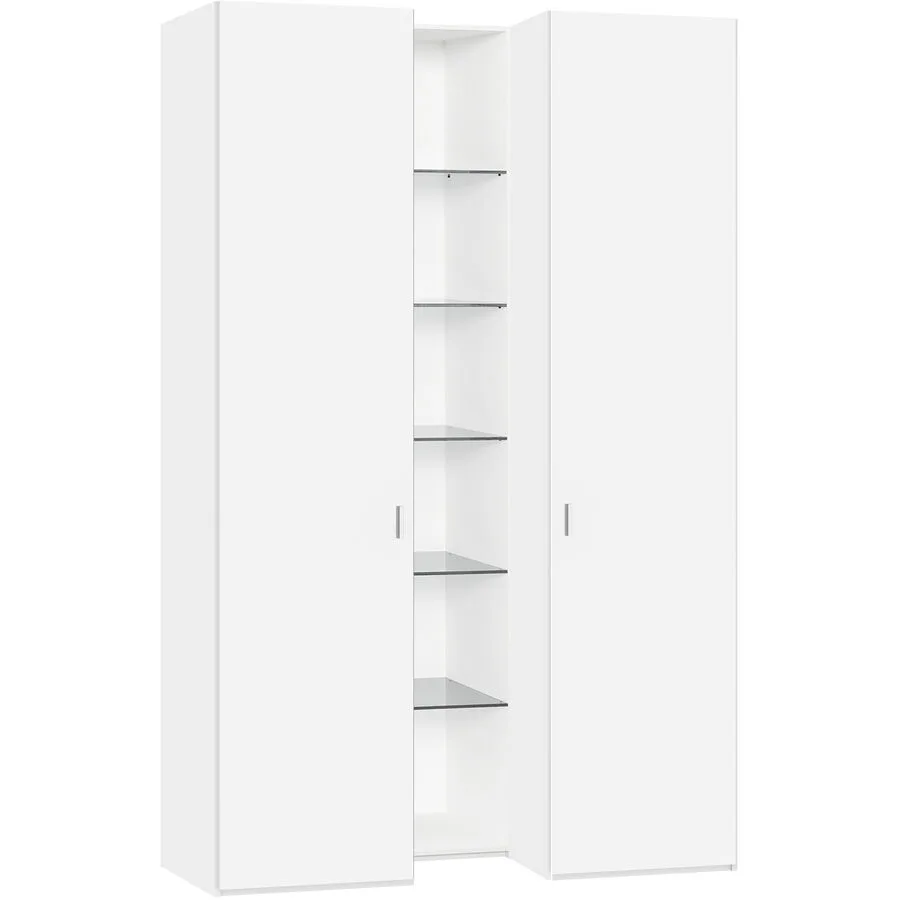 Kleiderschrank Arena Drehtüren weiss Holzwerkstoff B 140.7 cm - Schweizer Möbelhersteller