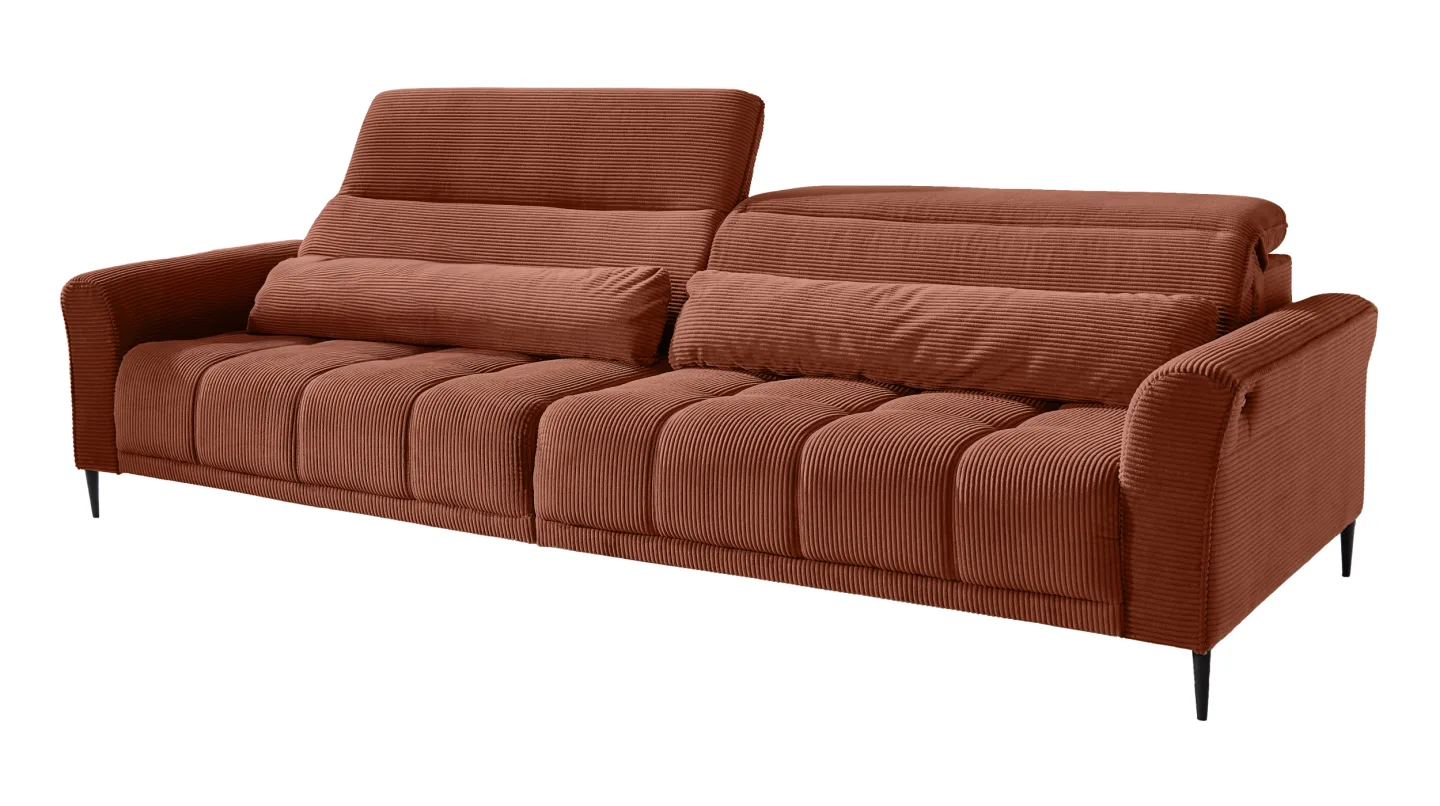 Big Sofa Cord rost elektrisch ausfahrbar 280 cm - LOGAN