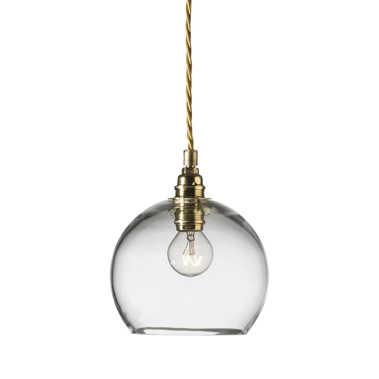 EBB & FLOW Rowan taklampa S, Ø 15,5 cm Klar-guld
