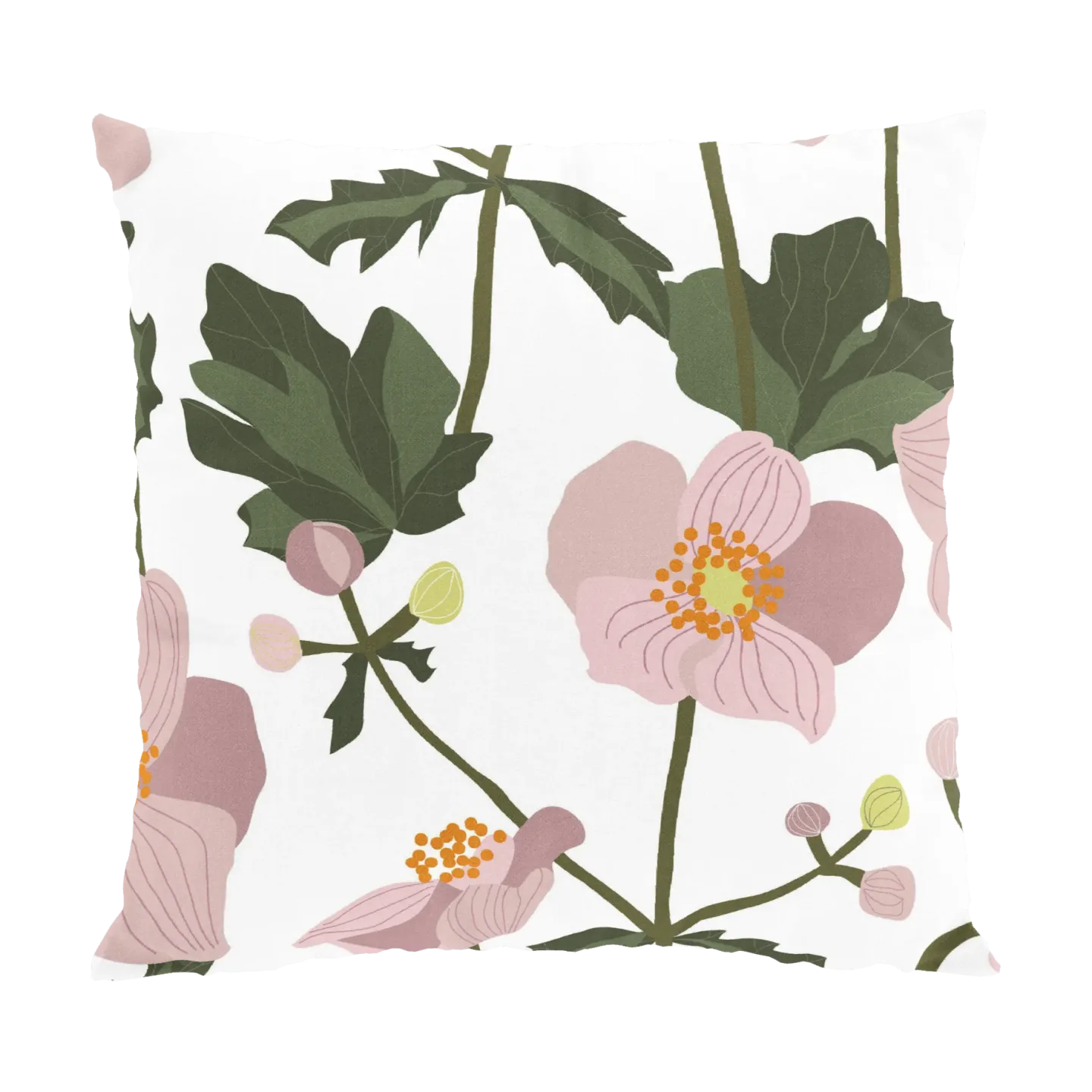 Arvidssons Textil Anemon Kissenbezug 47x47 cm Rosa