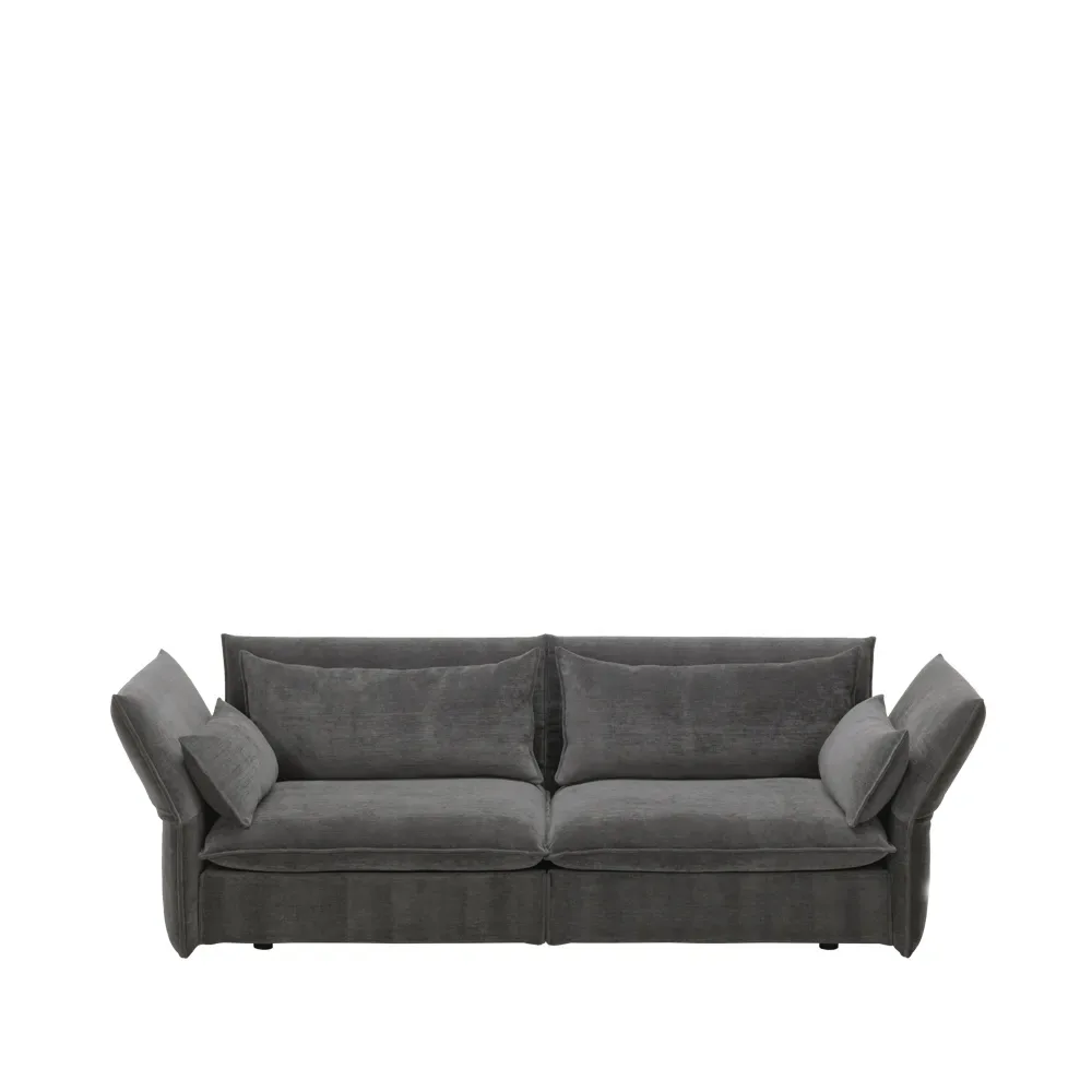 Vitra Mariposa 3-sits soffa Iroko 08 mörkgrå