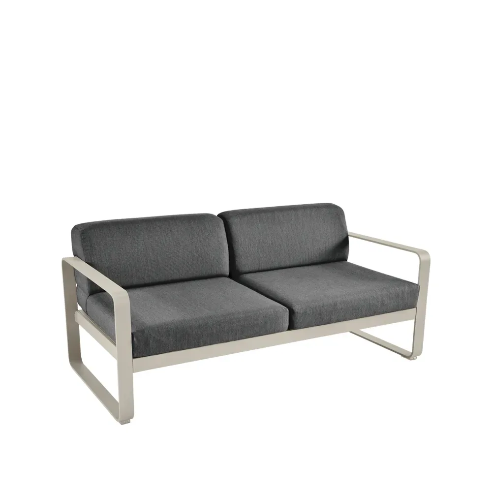Fermob Bellevie 2-sits soffa Nutmeg (beige), graphite grey dyna