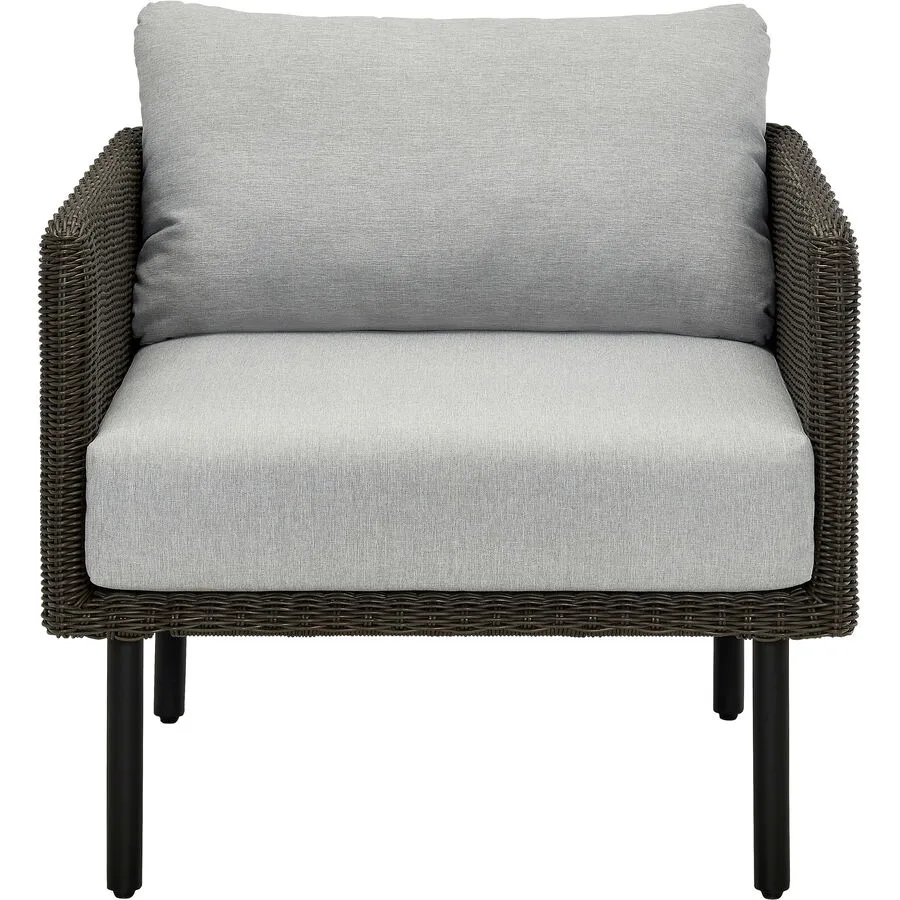 Loungesessel Rey geflecht braun Stahl 1 B 75 T 75 cm