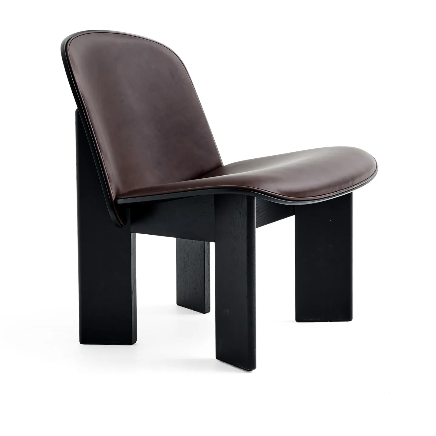 HAY - Chisel Lounge Chair - Black water-based lacquered oak Front upholstery, Sense Black Leather - Fåtöljer - Andreas Bergsaker
