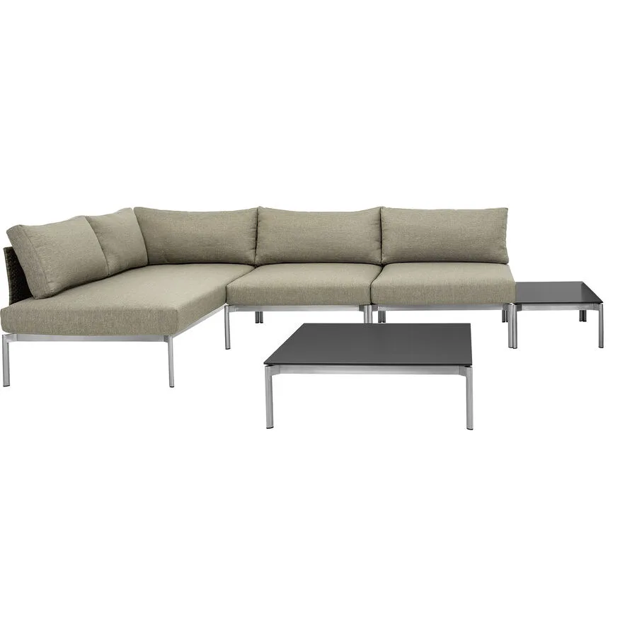 Gartenlounge Samporia braun Kunstrattan B 290 T 160 cm