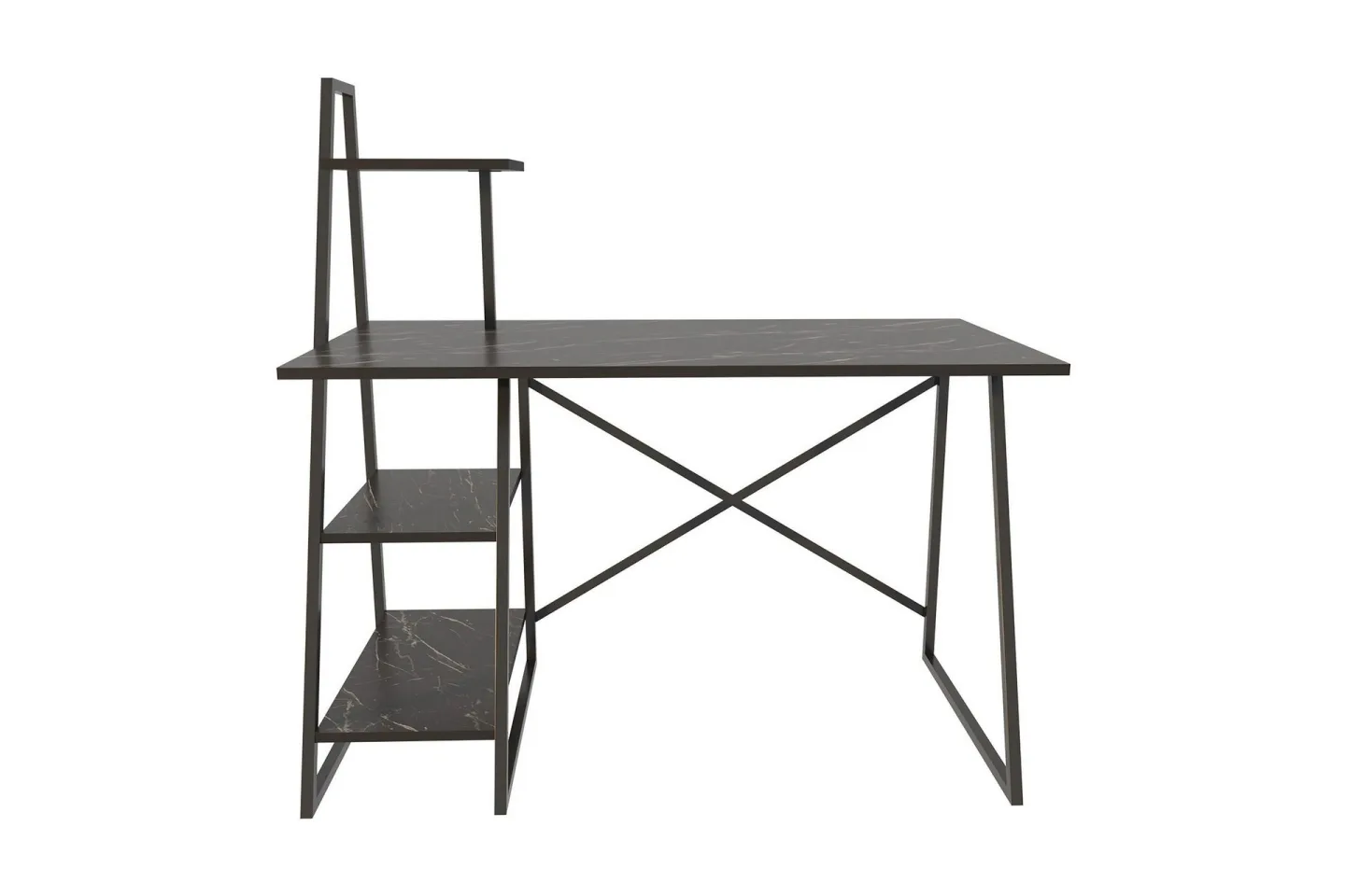 Andifli Skrivbord 60x120x120 cm med förvaring - Svart