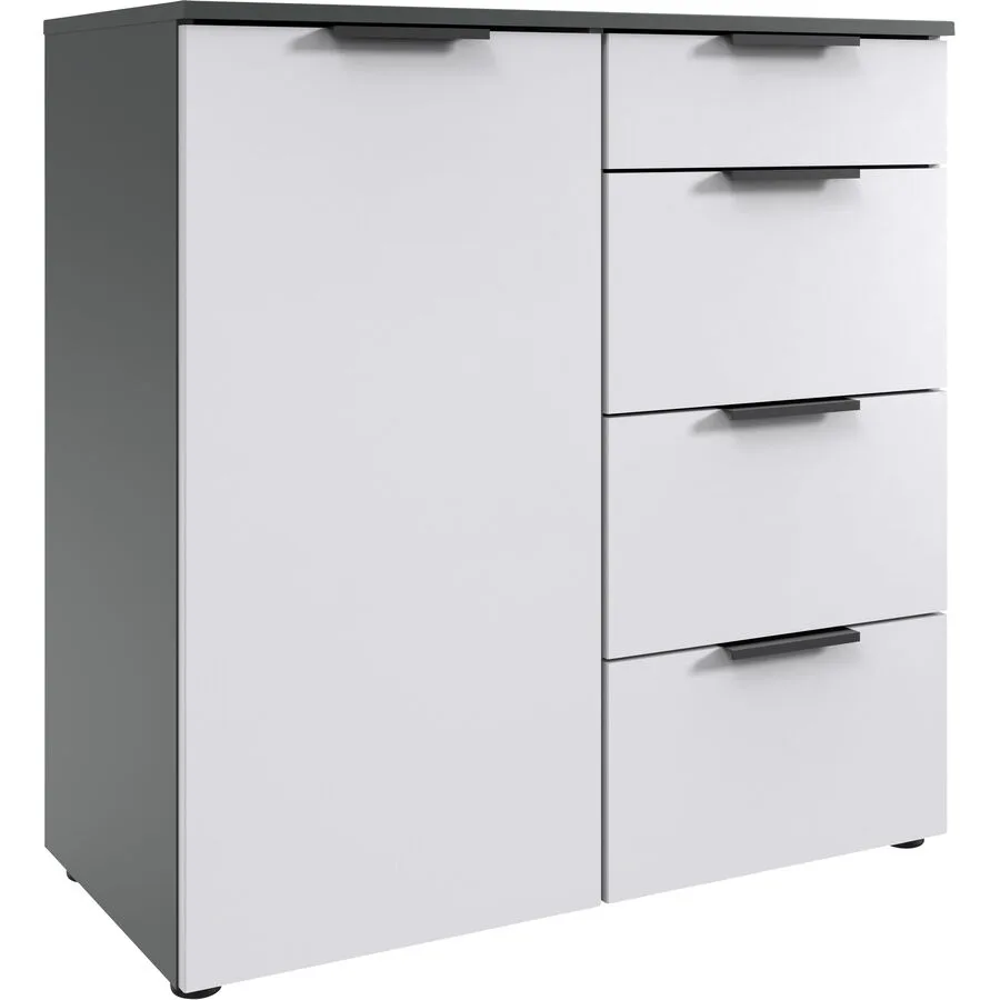 Kommode Sanko Weiss/graphit Holzwerkstoff B 81 H 84 cm