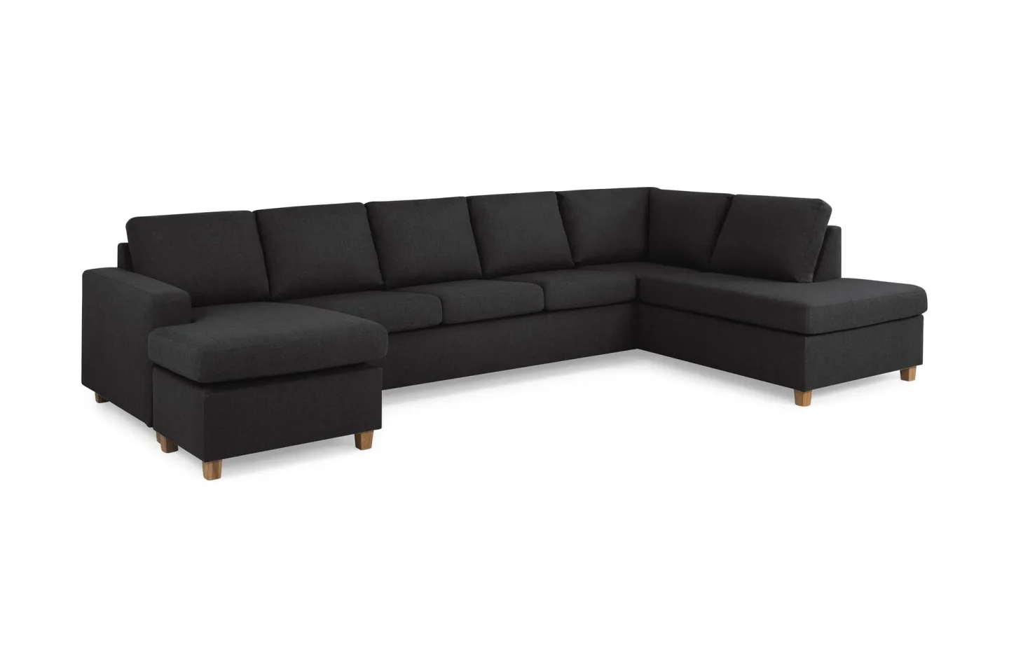 Crazy 5-sits Högervänd U-formad X-Large Soffa med Divan och Schäslong i Tyg - Antracit