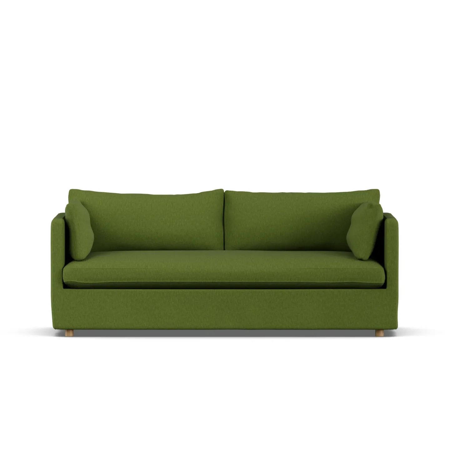 1898 Linnevik Sofa Luiza green 3975-Eiche weiß geölt, 3-sitzig, mit Volant