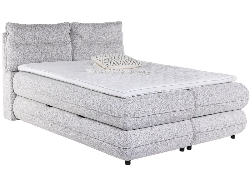 Boxspringbett NEBBIA beige 180x200cm halbfest