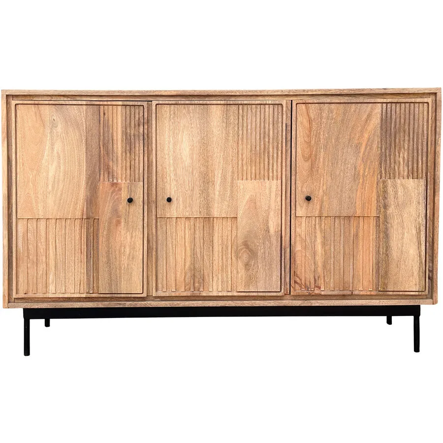 Sideboard Seka natur/schwarz Mango B 130 H 80 cm