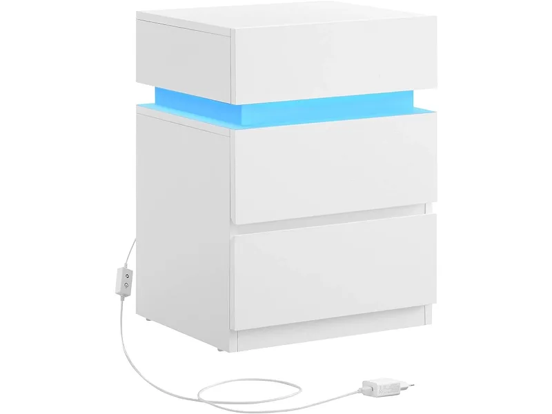 Nachttisch SONGMICS SADY 3 Schubladen 40x35x55cm weiss weiss