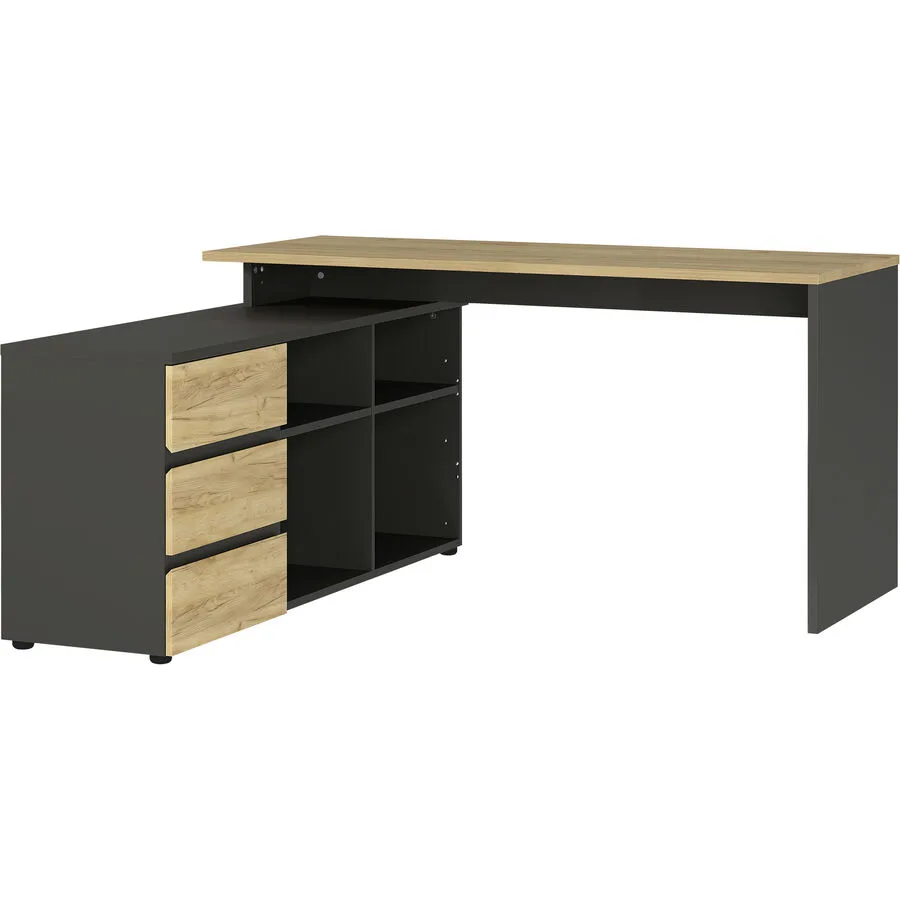 Schreibtisch Lissabon ll graphit Holzwerkstoff B 146 T 145 cm
