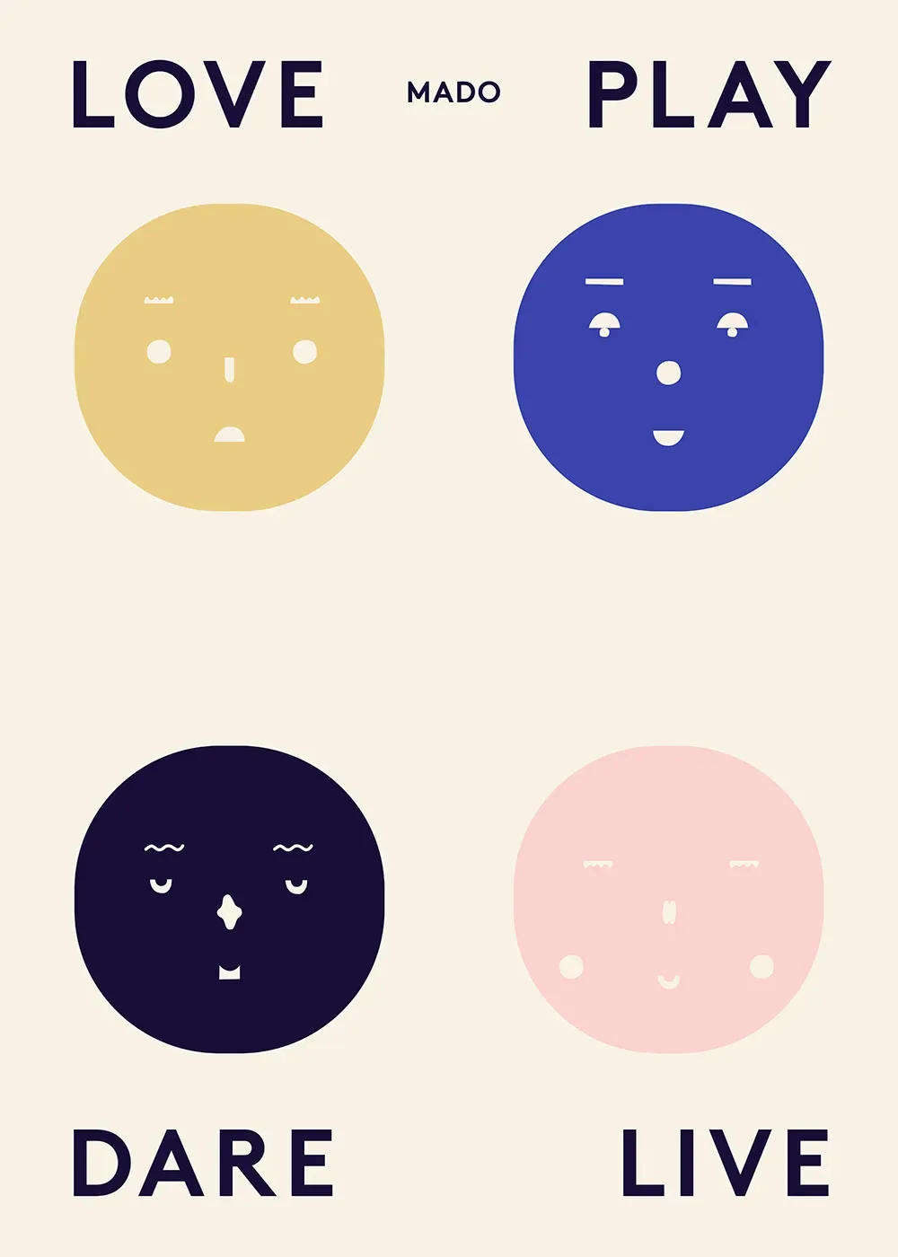 Paper Collective Four Feelings Poster 50 x 70cm