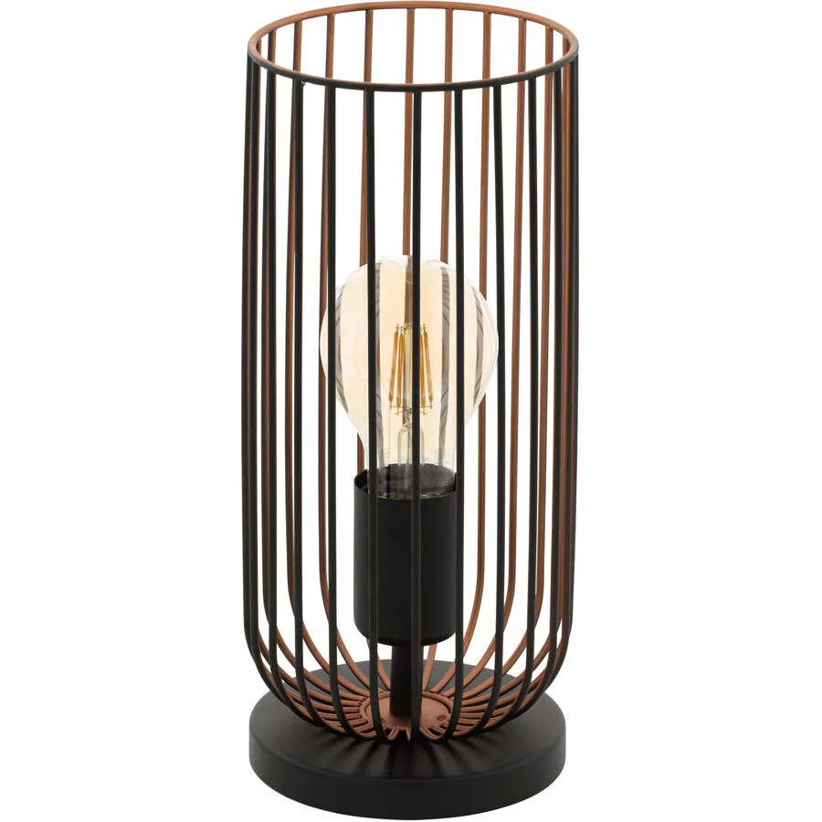 Eglo Tischlampe Roccamena Kupfer/Schwarz Stahl 13 cm 31 cm - Farbe: schwarz/kupfer
