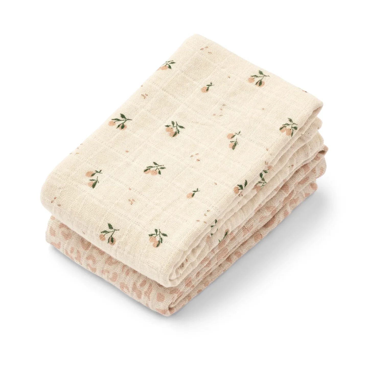 Liewood Lewis muslin tæppe 2-pack 65x65 cm Mini leo-Mini peach mix