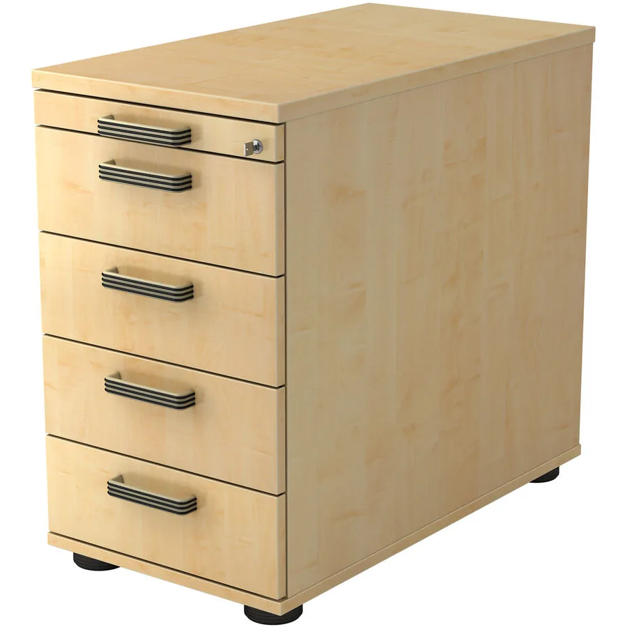 Standcontainer Office Ahorn/Aluminium gebürstet Holzwerkstoff B 42.8 H 76 cm