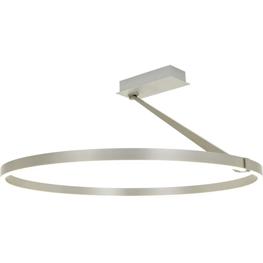 Deckenlampe Nea Kunststoff/Metall silber Ø 80cm - Material: Metall/Kunststoff - LED - Lichtfarbe: Extra warmweiss - LED Energiesparlampen