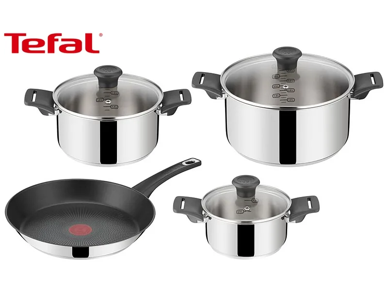 Kochset TEFAL 7 Stück stahl rostfrei Silver