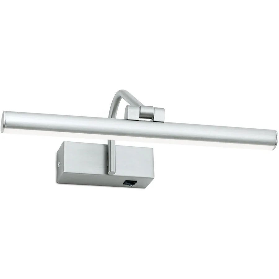 Wandlampe Portrait Grau Stahl 18.5 cm - Farbe: Nickel satiniert - Lichtfarbe: Warmweiss