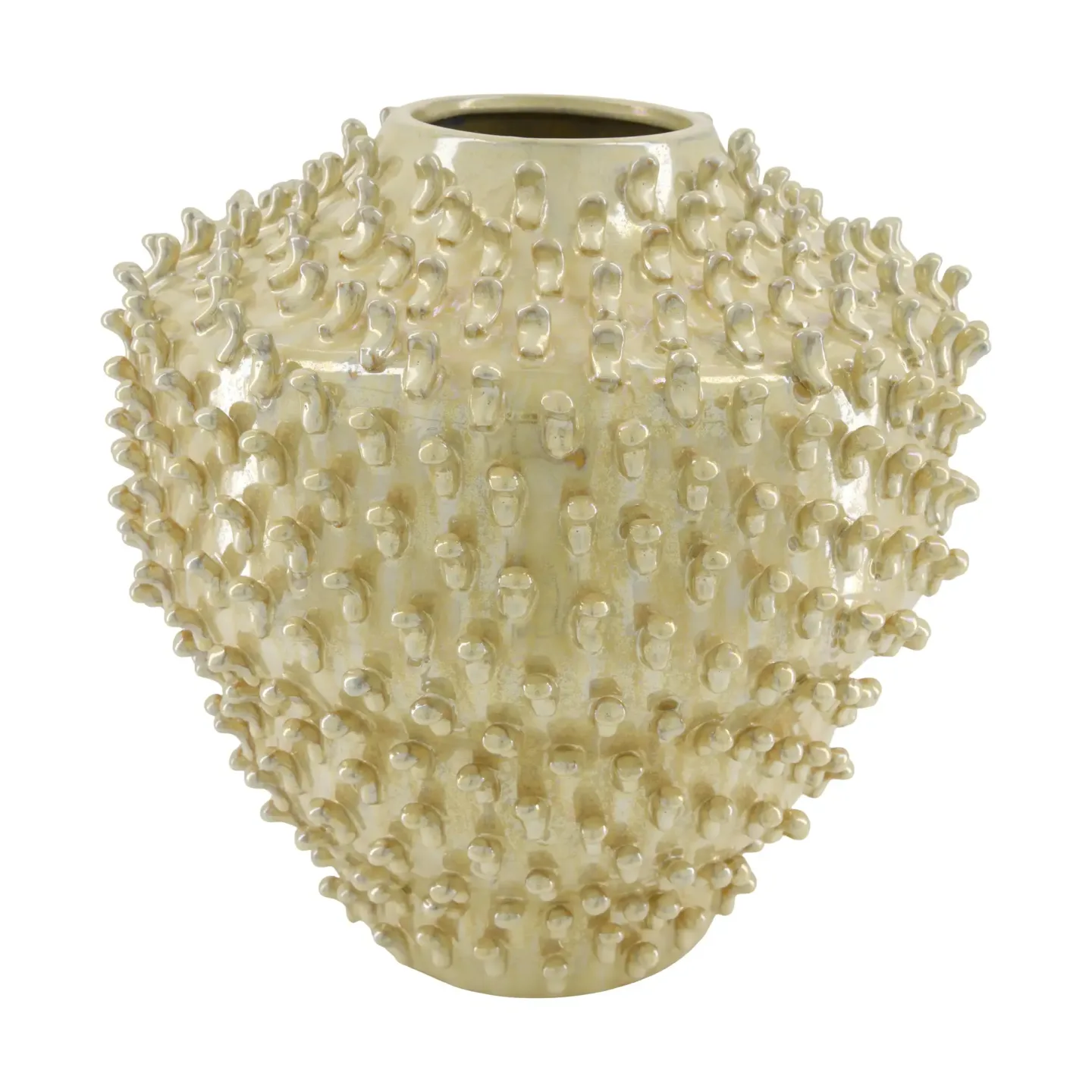 Decofinder Vase Puffiso, Keramik, Perlmutt | Schubiger Möbel