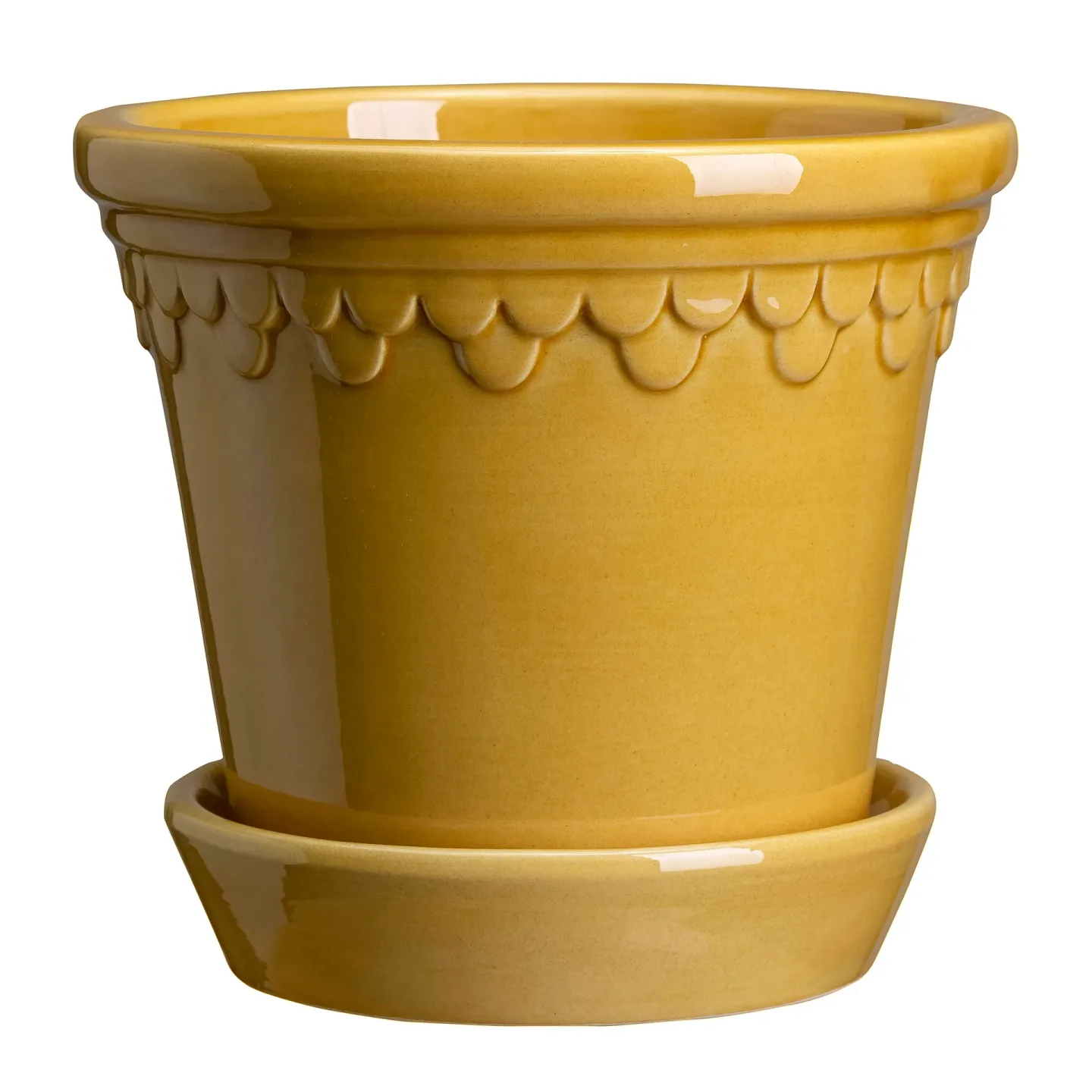 Bergs Potter Københavner Blumentopf glasiert Ø21cm Gelb