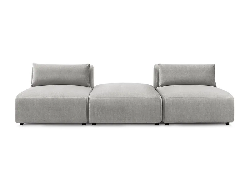 3er Sofa BOBOCHIC JEANNE Samt hellgrau