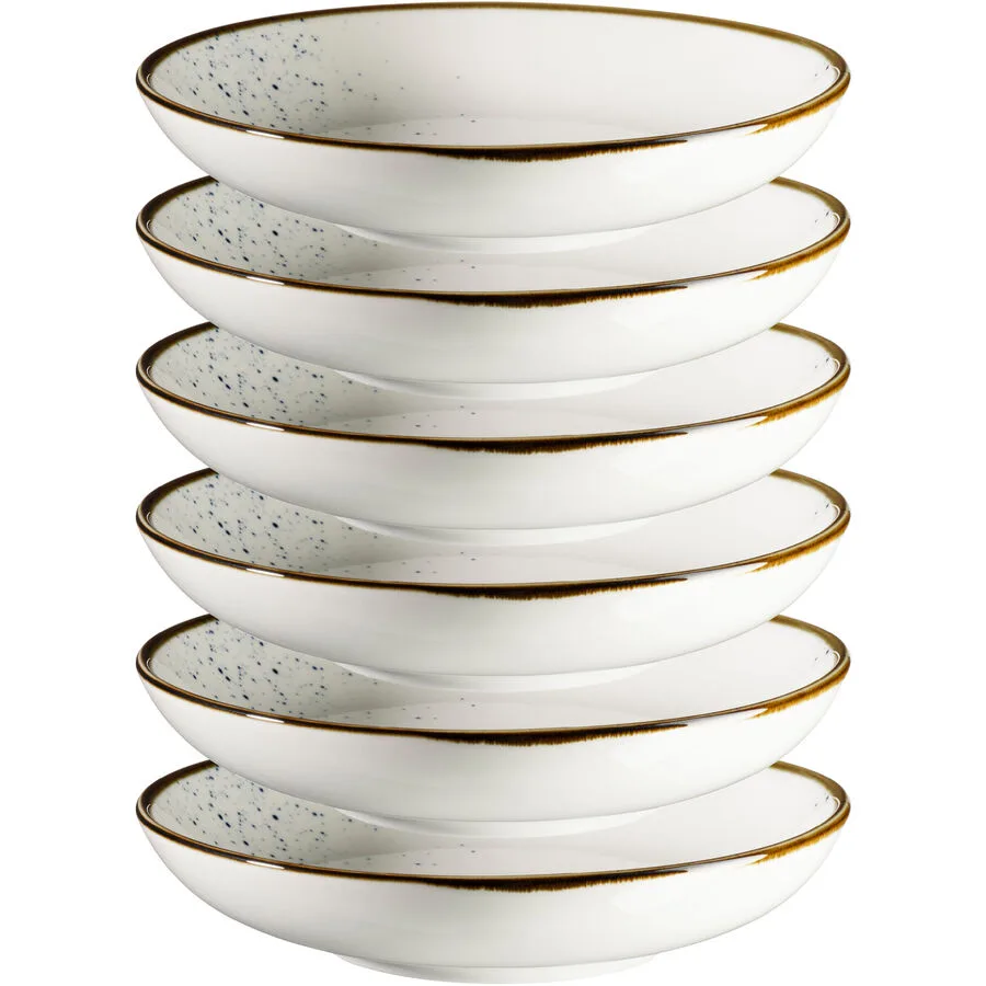 MÄSER Suppenteller-Set 6-tlg. Pintar weiss/blau Porzellan D 21 cm 6 Stk