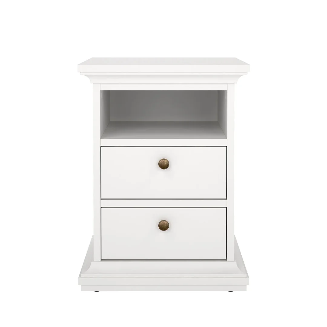 Venedig Nachttisch Breite 43 cm, Höhe 58 cm weiss.