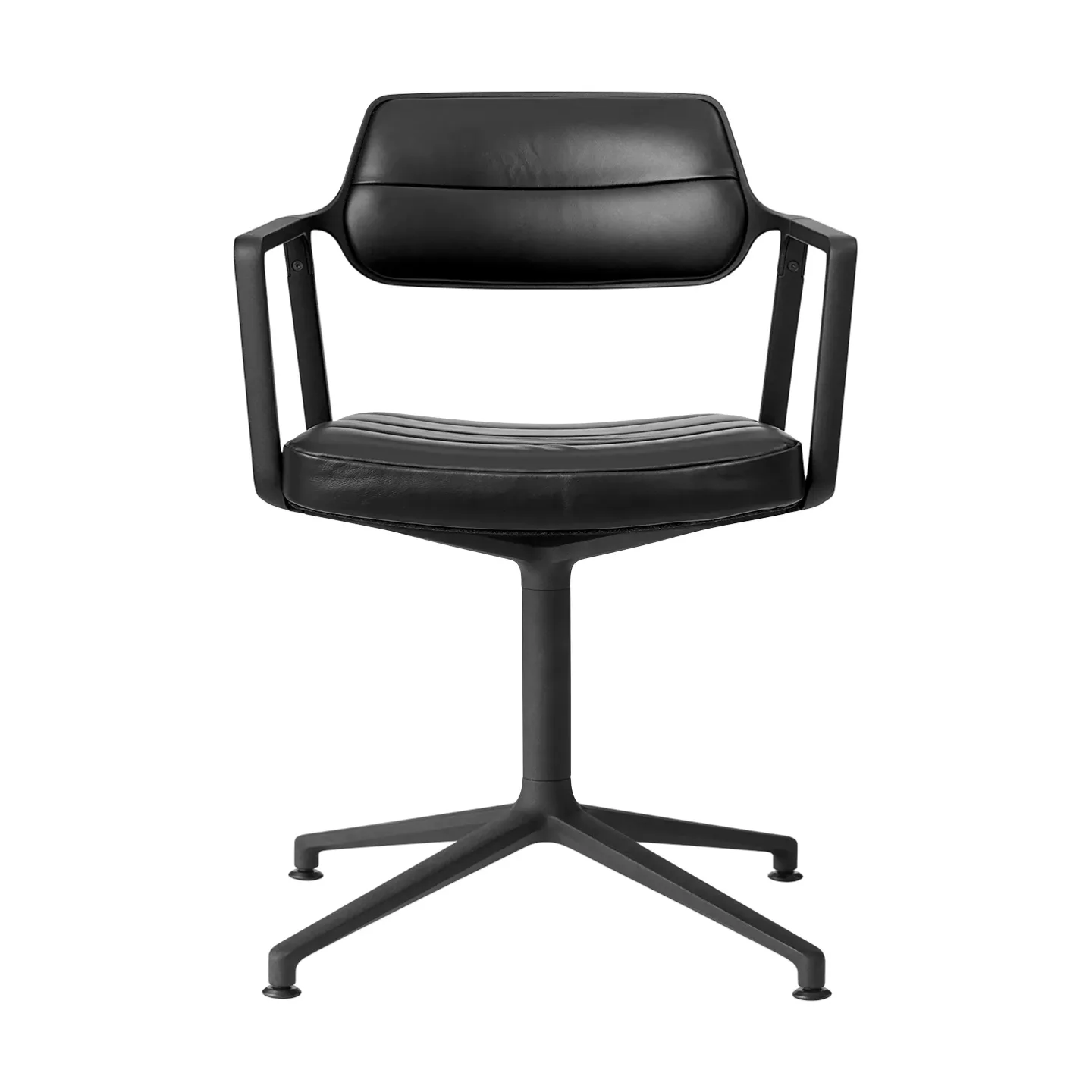 Vipp Vipp453 Swivel kontorsstol Leather black-svart aluminium