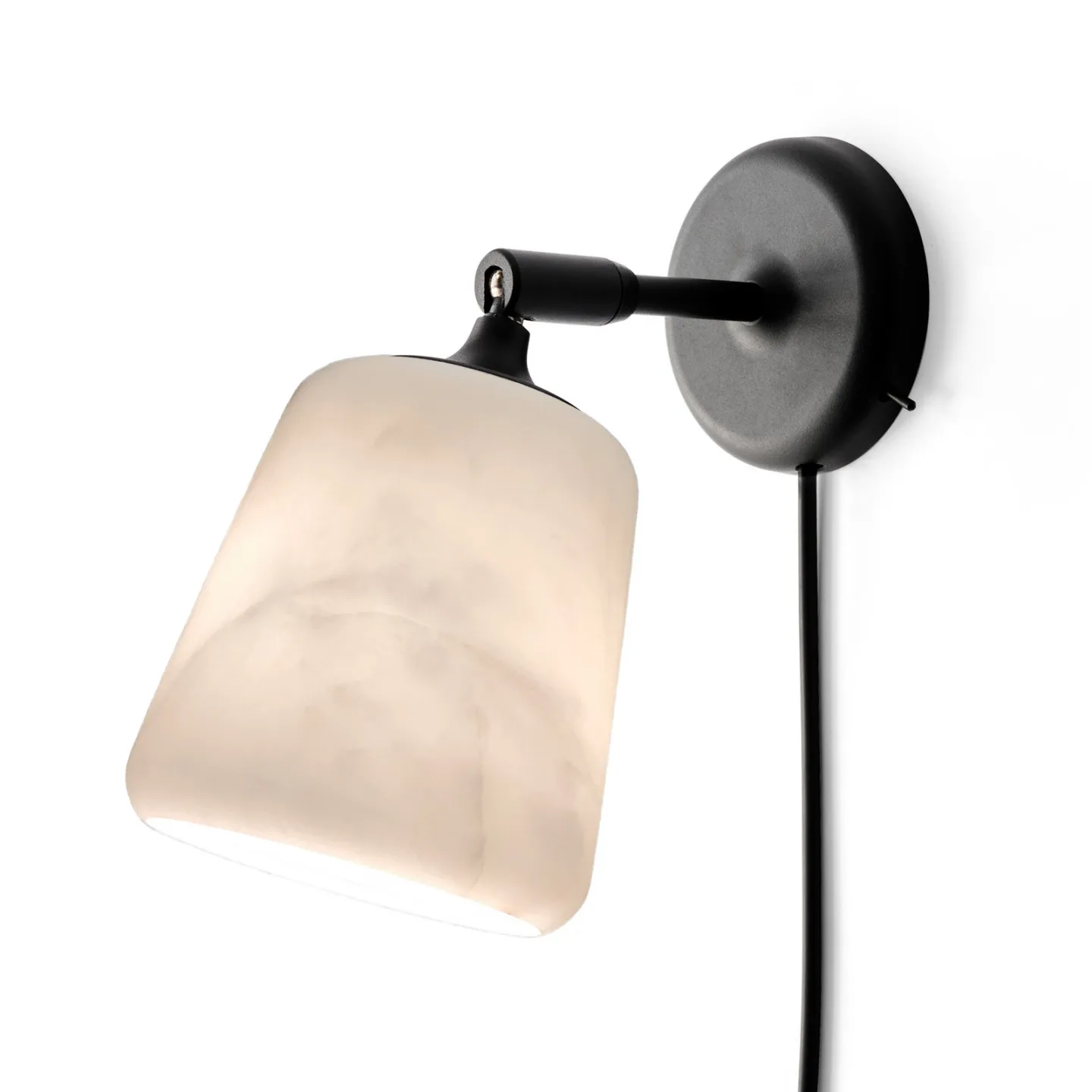 Material Wandlampe, creme, Marmor, Stecker - New Works - Wohnzimmer - Design - Metall - Rund