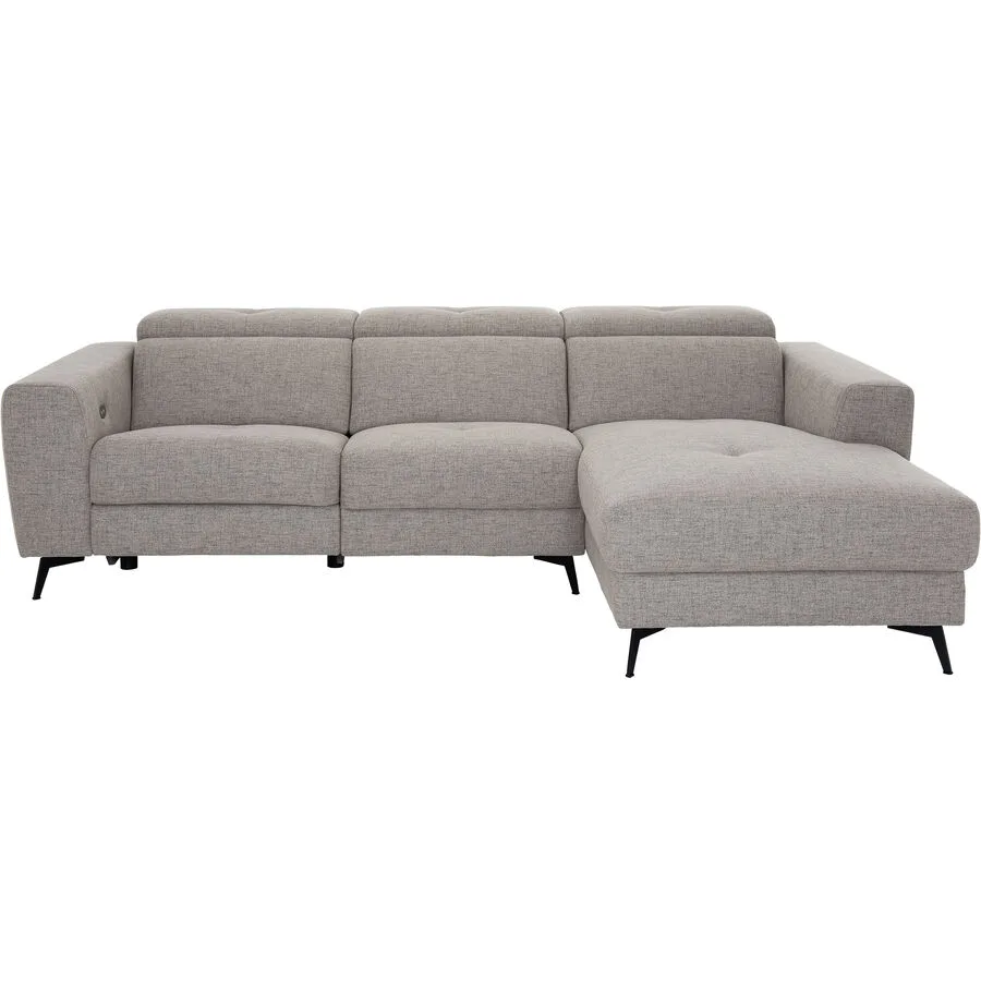 Ecksofa Daria Rechts Stoff hellbraun B 254 T 178 cm