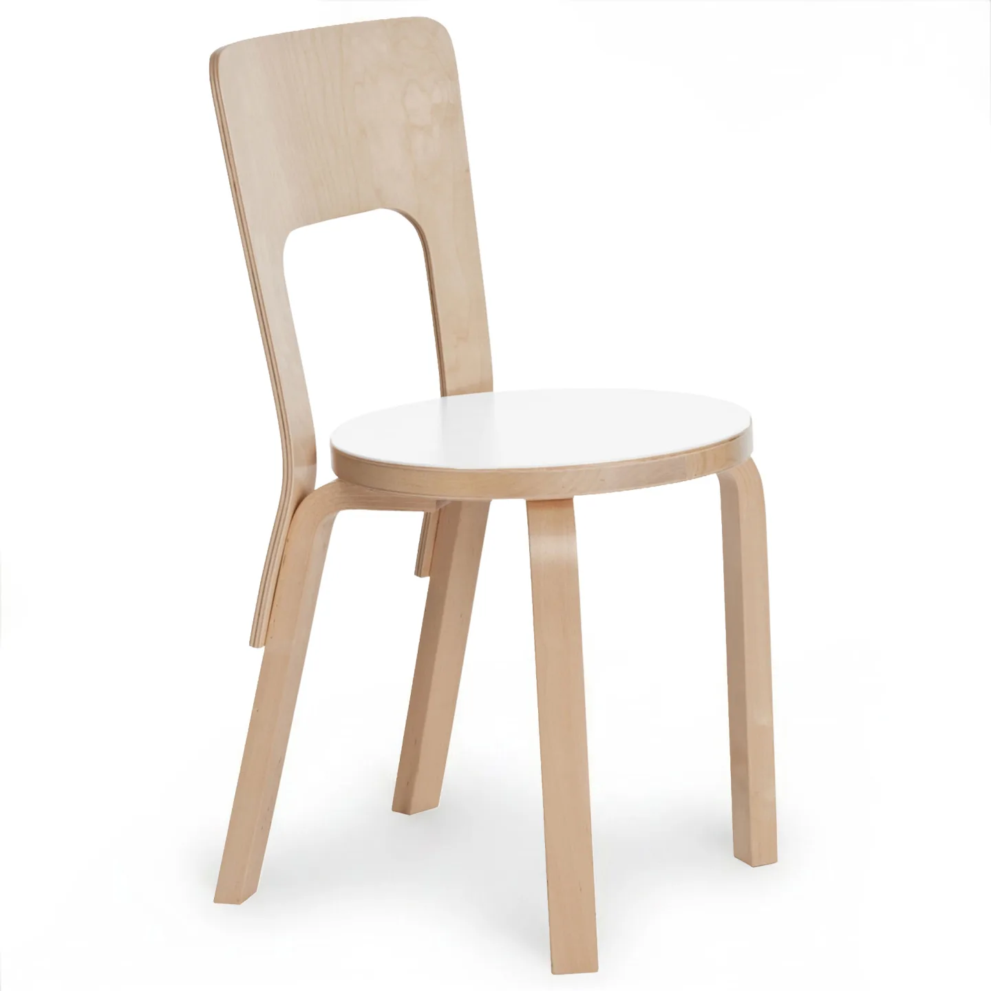 Artek - Stol 66 Vit Laminat - Matstolar - Alvar Aalto - Vit - Laminat/Trä