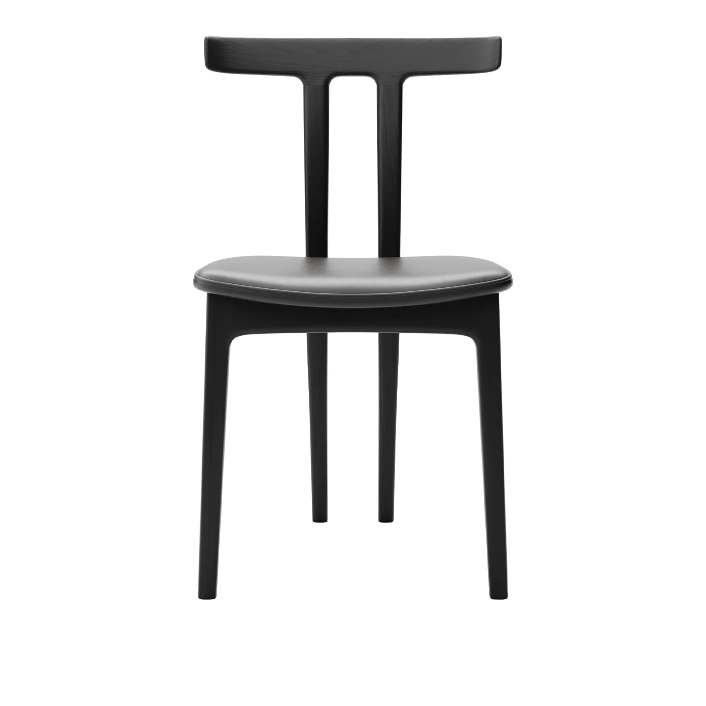 Carl Hansen - OW58, T-Chair, Oak Black, Leather Cat. C Sif 98 - Matstolar - Ole Wanscher - Läder/Trä/Skum