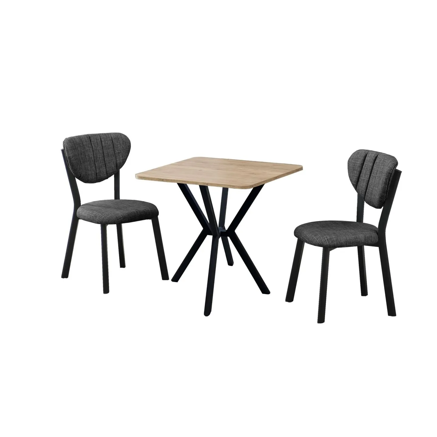 Krylor Matgrupp Bord 70 cm + 2 Stolar - Antracit Valnöt