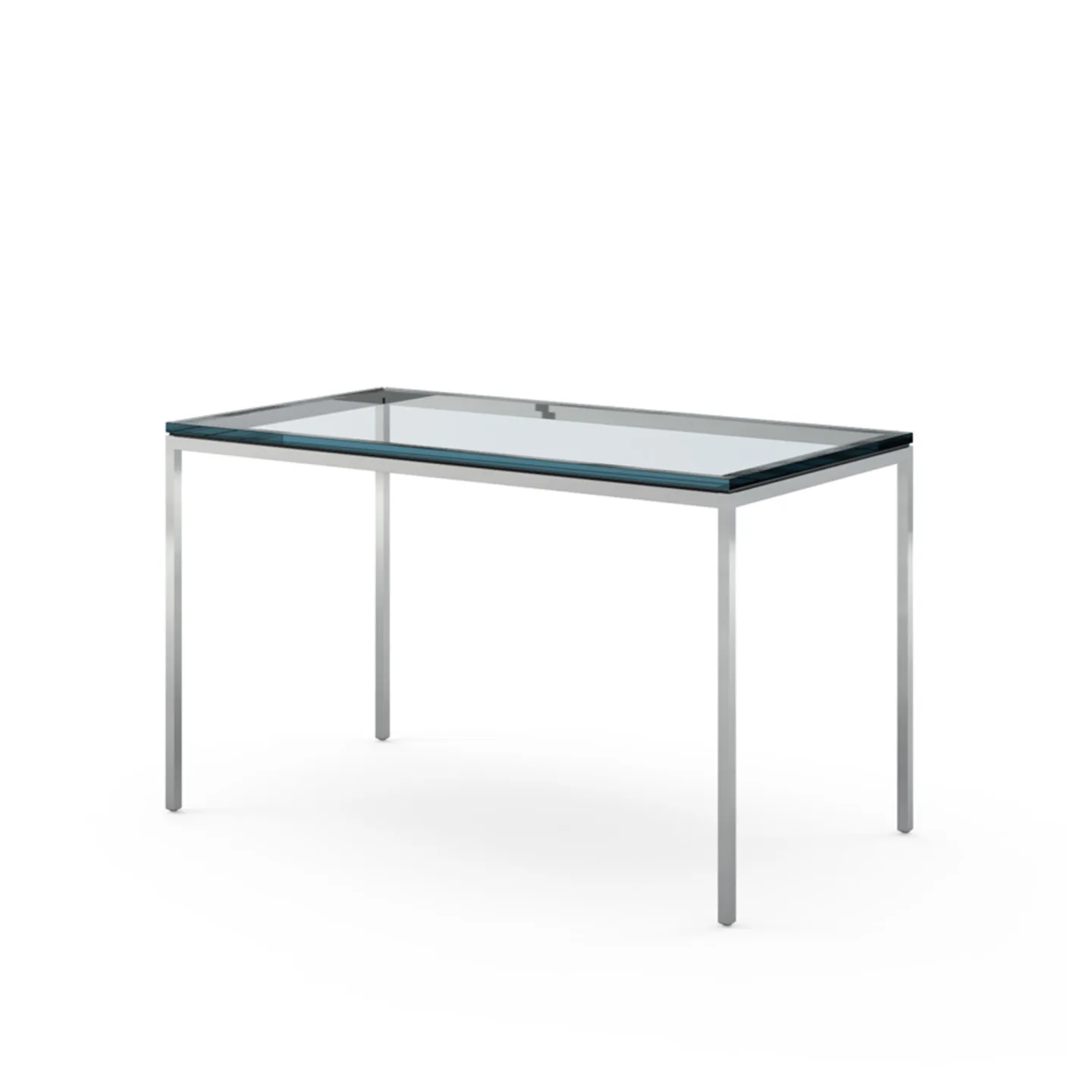Knoll - Florence Knoll High Table, Rektangulär, 122 x 66 cm, skiva i Klarglas - Matbord - Florence Knoll - Transparent - Glas